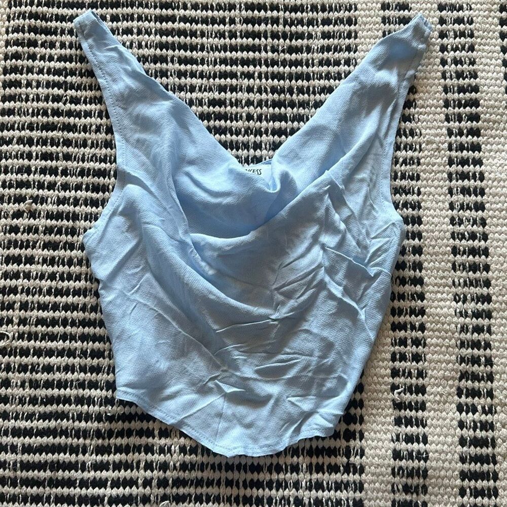 Princess Polly Size 2 Light Blue sleeveless blouse